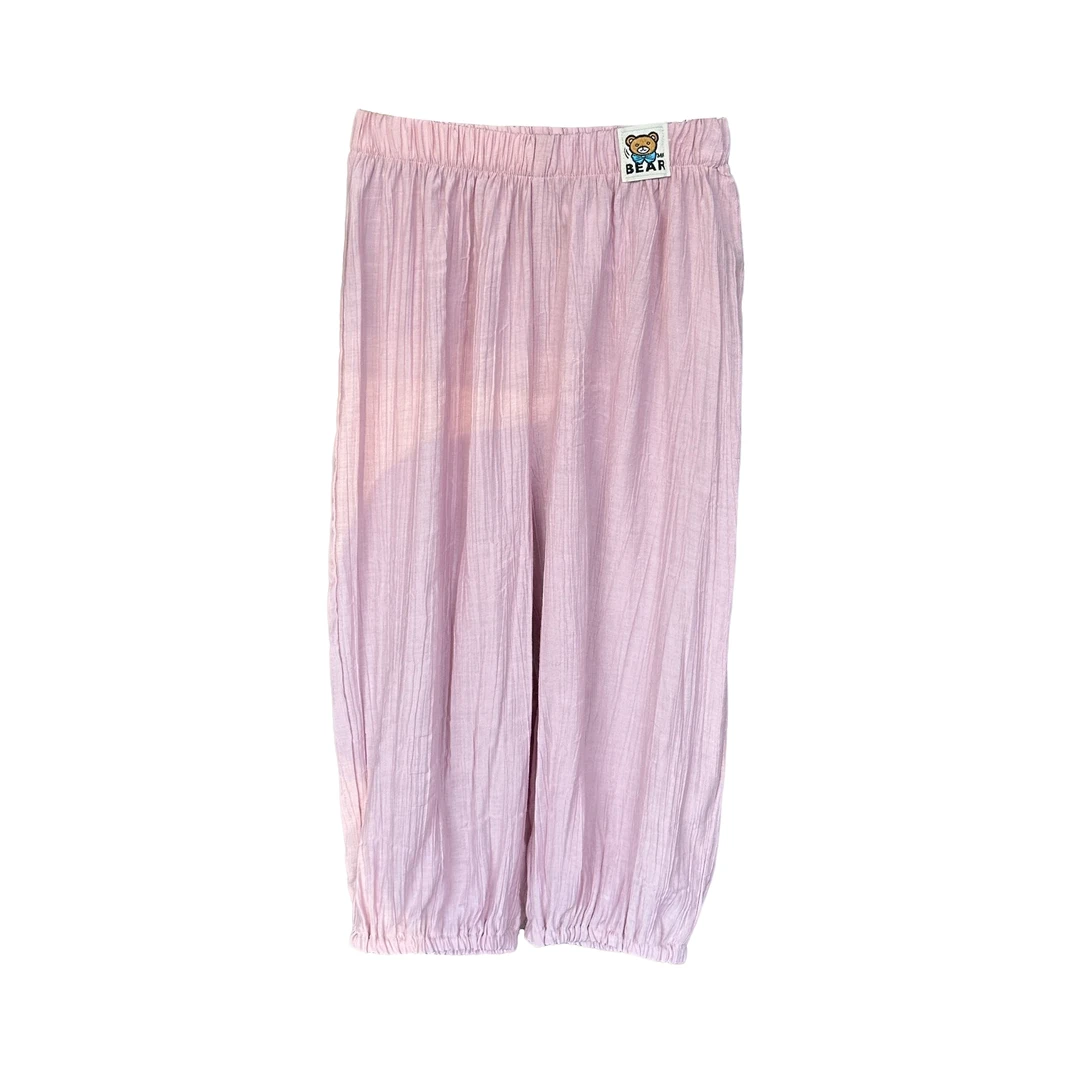 女童防蚊裤夏季粉紫2025