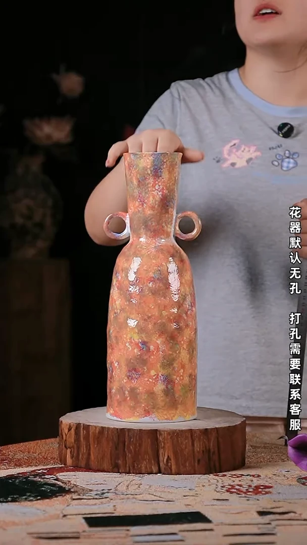 摆件夜****?精品陶瓷花器 口 高