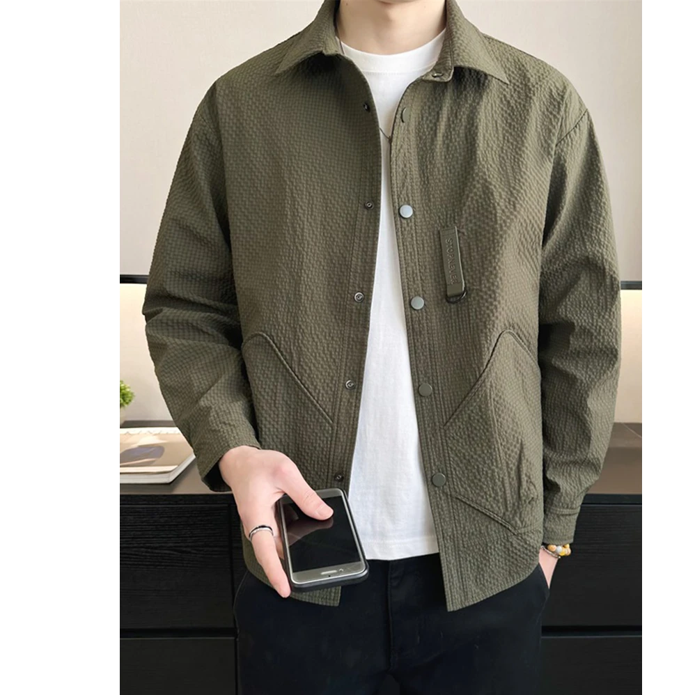 PACUBELUT佩库普伦男士外套秋新款设计感翻领简约男装夹克上衣服