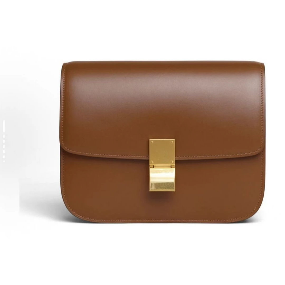 95新 Celine/思琳  静文专属 赛琳焦糖色box中号 THWY101