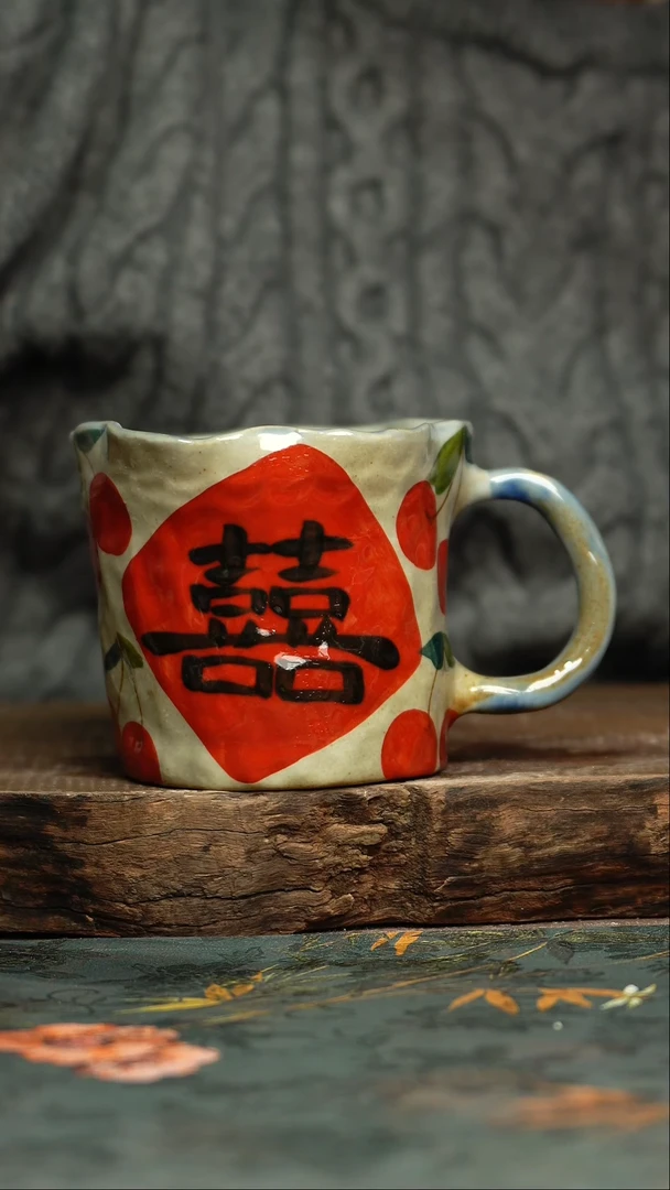 【闪购商品】杯杯釉下彩手工手绘同款陶器