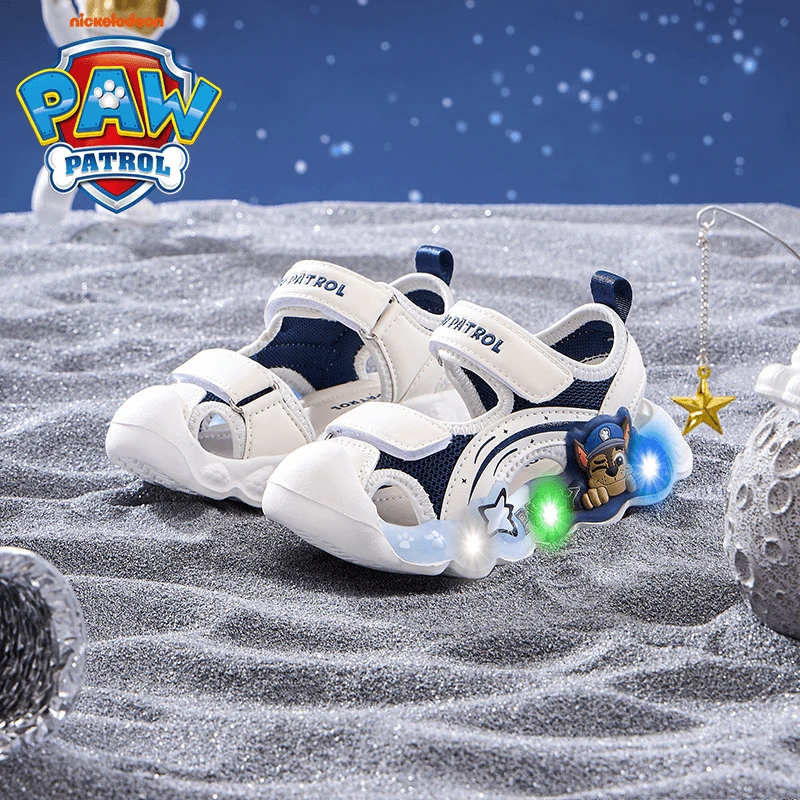 汪汪队童鞋2025夏季款男童防滑透气时尚闪光鞋男孩包沙滩鞋凉鞋