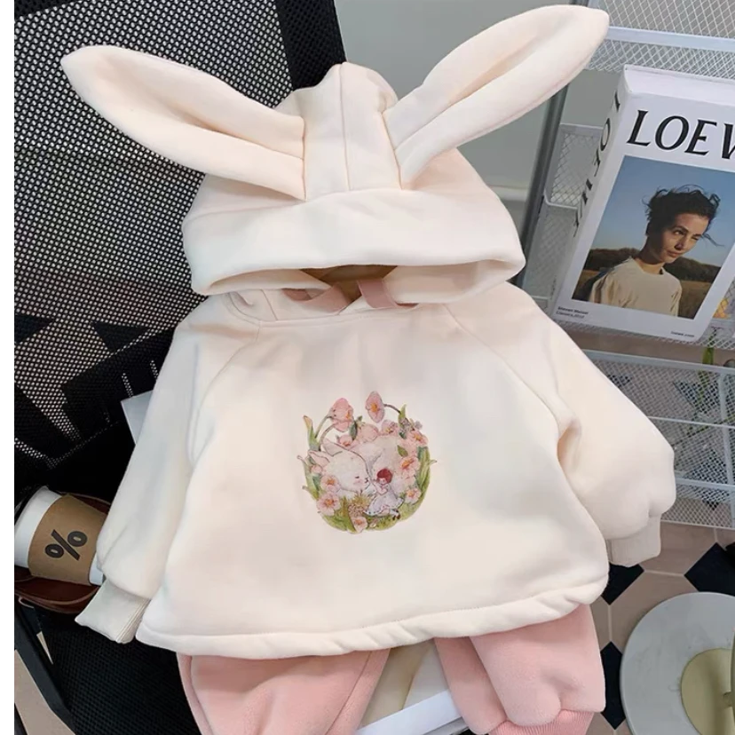 【加绒加厚】秋冬款女宝套头小棉袄加绒加厚可爱兔卫衣WL-X-C159
