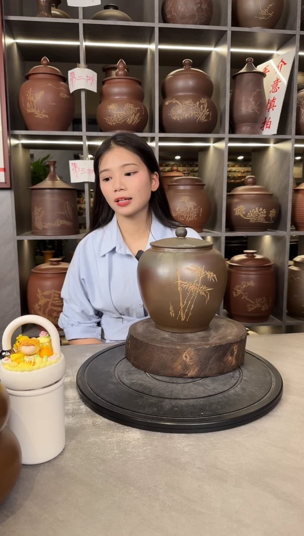 罐本陶手作坭兴陶2斤柴烧茶叶罐手工痕迹微瑕