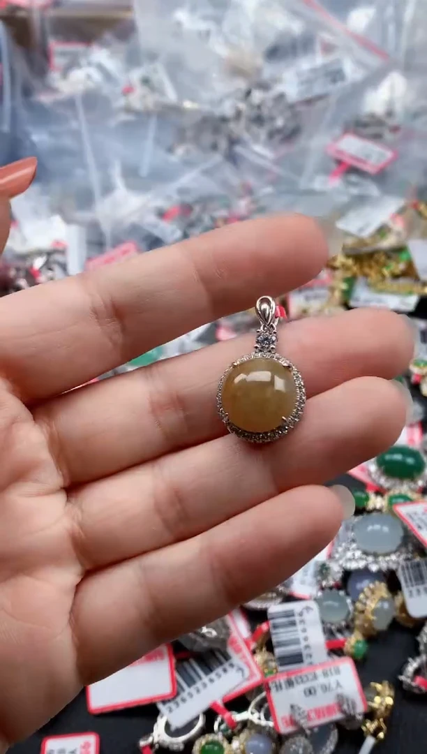 银S925镶嵌戒指翡翠天然A货缅甸翡翠