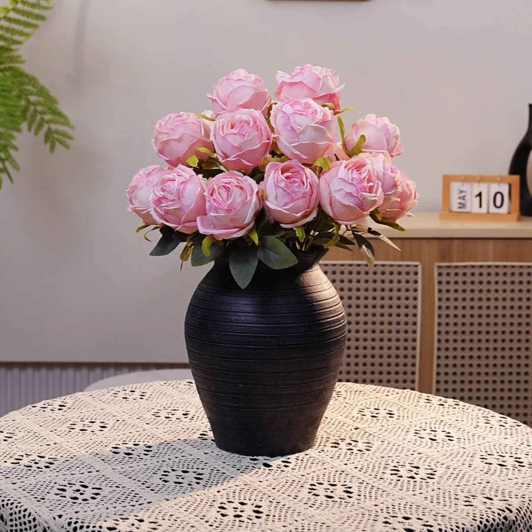 荔枝玫瑰仿真花居家装饰餐厅客厅茶几电视柜斗柜装饰品