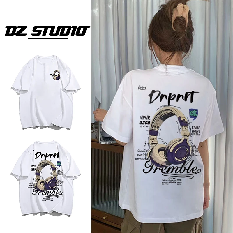 美式复古小众休闲宽松百搭夏季短袖T恤半袖慵懒设计潮上衣男女