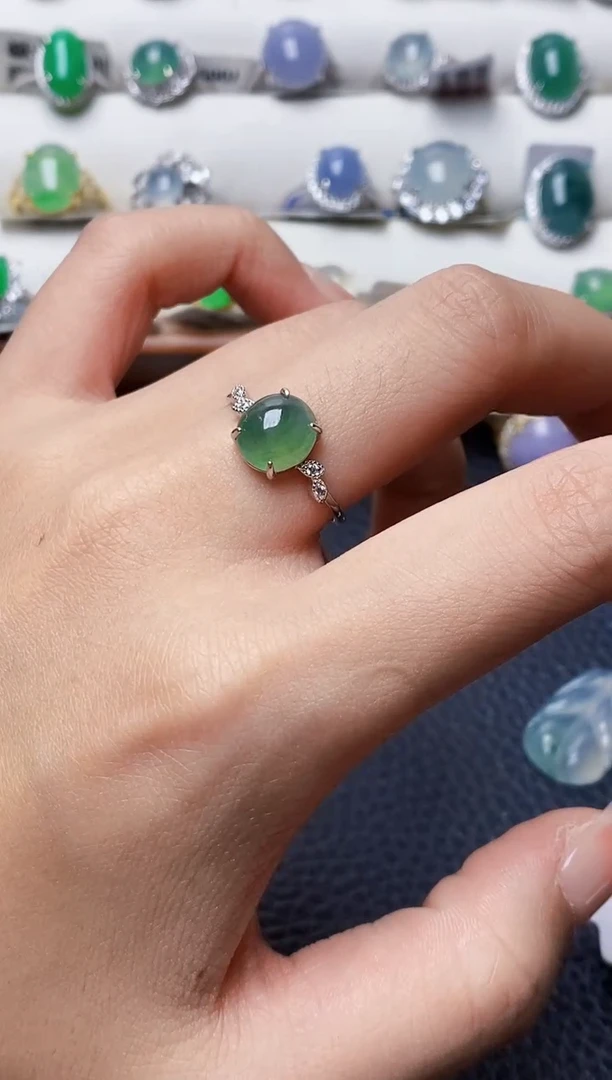 银S925镶嵌戒指翡翠1066