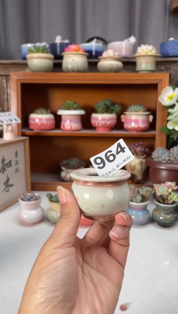 瓷片964知木小芳花盆
