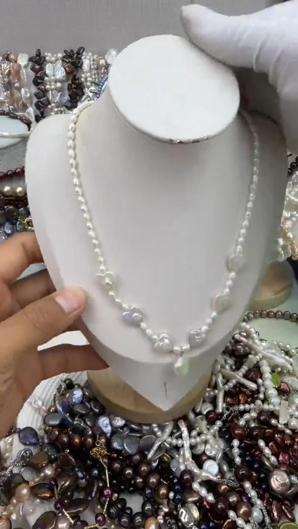 颈饰银S925镶嵌淡水珍珠1