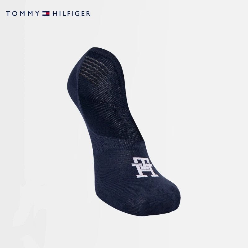 Tommy25秋冬男装经典简约字母提花舒适微弹休闲运动船袜TS000980