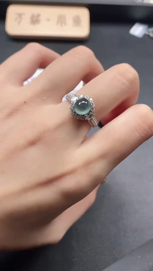 银S925镶嵌戒指翡翠15151