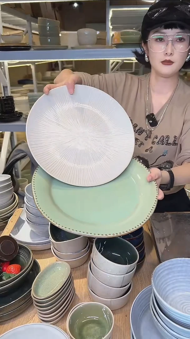 瓷88高温釉下彩陶瓷餐具默认微瑕