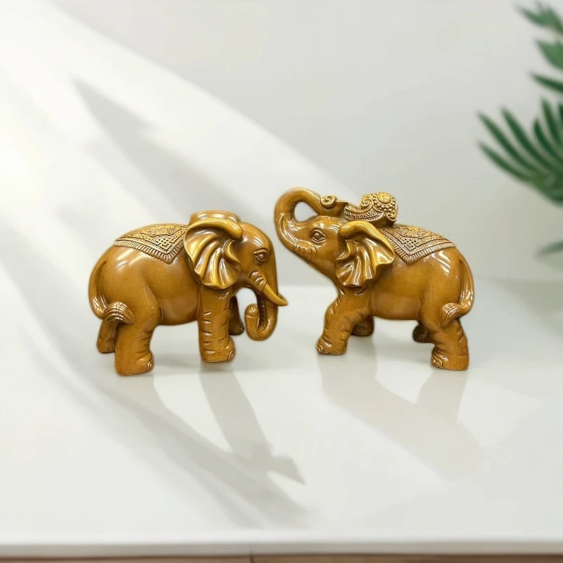 吉祥小象一对家居桌面摆件 拍一发二
