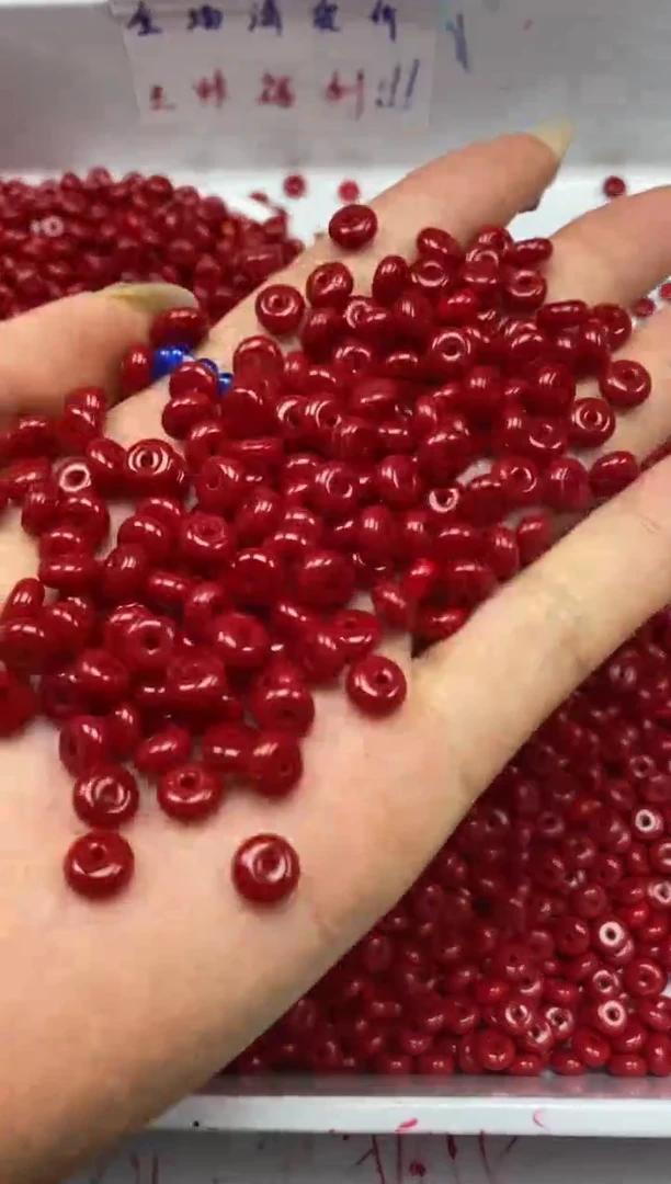 南红玛瑙未镶嵌颈饰W2256高品锦红算盘6*3MM*50颗