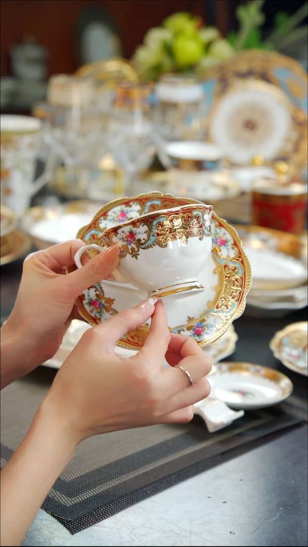 瓷片咖啡杯碟  1套