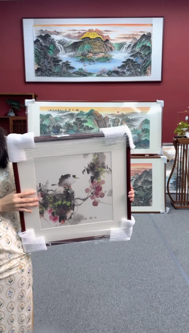 国画手绘 斗方 48*48