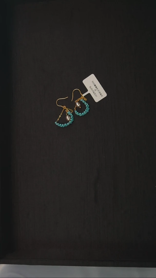 【闪购商品】绿松石耳环银S925镶嵌发货一件