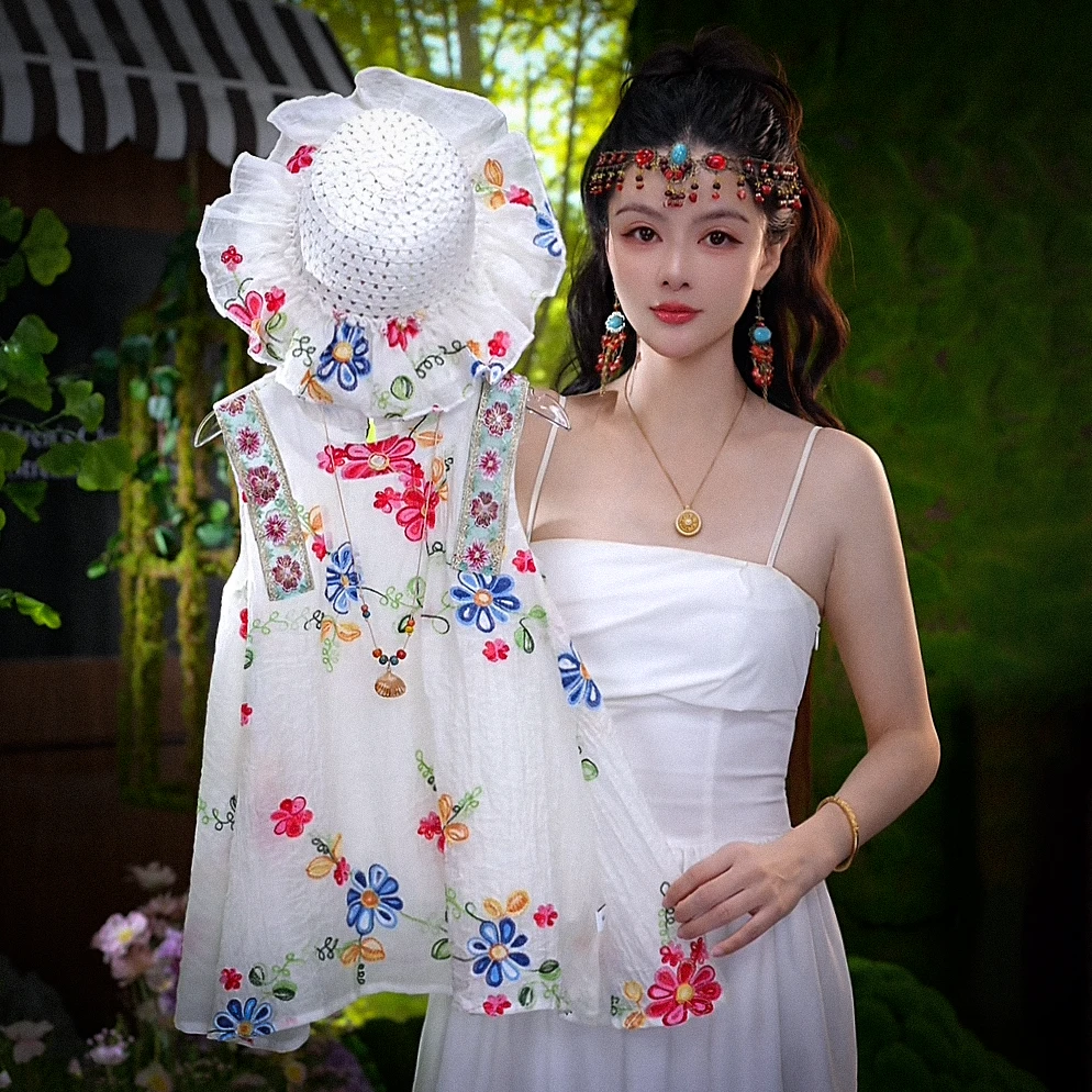 Disney/迪士尼【天使风铃】女童夏季2025新款民族风碎花公主沙滩裙