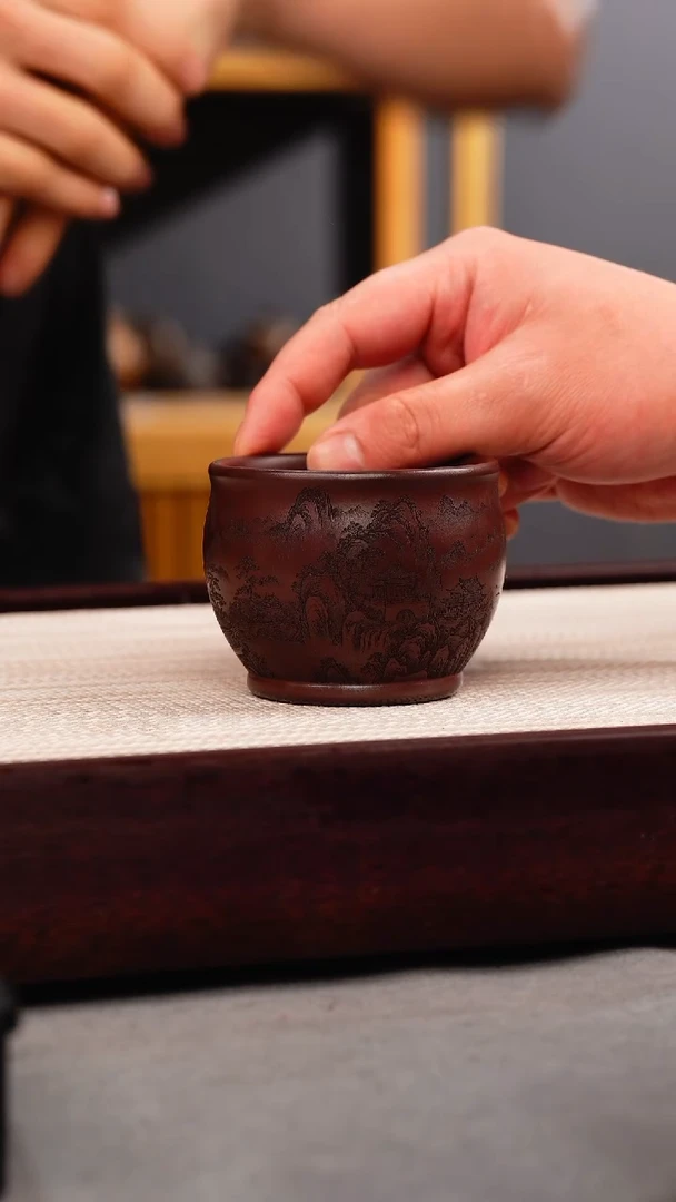 茶壶紫砂龙血砂 山水杯