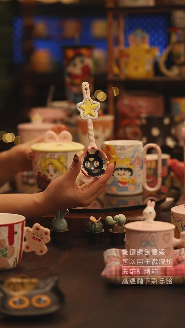 陶瓷景德镇可爱陶瓷釉下彩绘设计师款