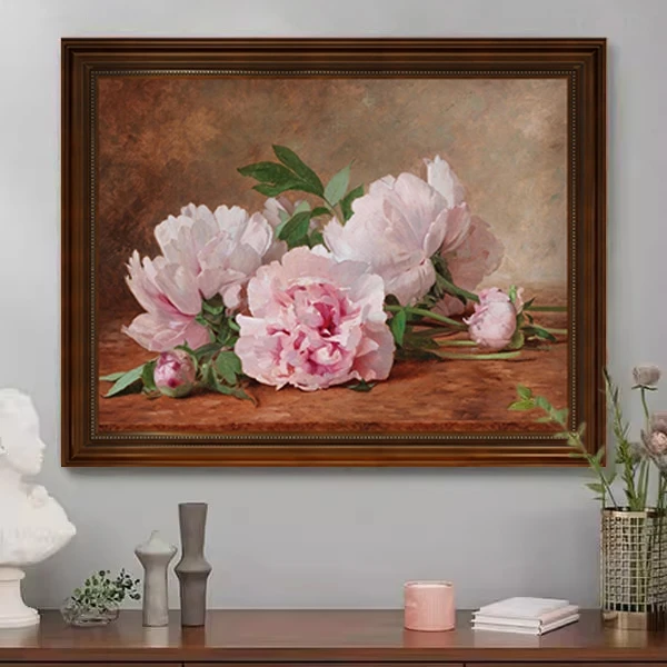 新品-普雷多尔《牡丹》客厅沙发背景墙装饰画玄关卧室餐厅艺术挂画