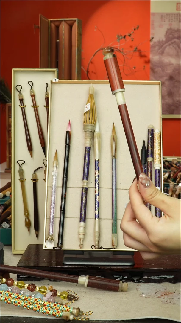 62号闪孤品高货毛笔链接 清水试笔 蘸墨不退