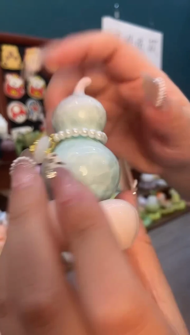 摆件陶粉色葫芦景德镇陶瓷摆件1个装