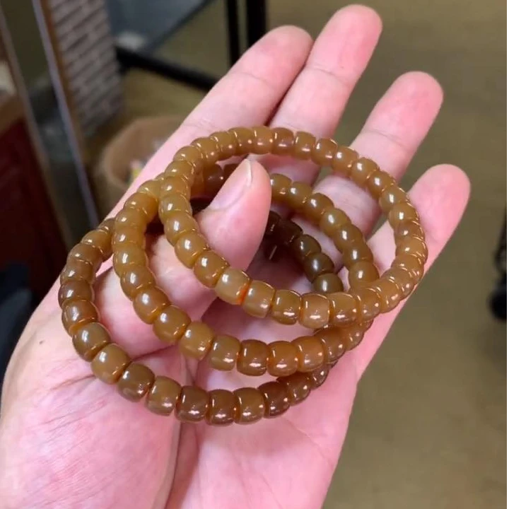 【逍遥】和田玉糖料直切珠手串*110/01552/多样性发/1件