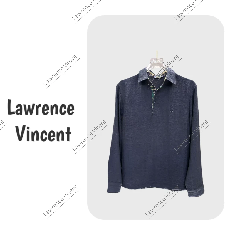 设计师潮流翻领轻奢时尚休闲衬衫秋季衬衣男款高级感W8217