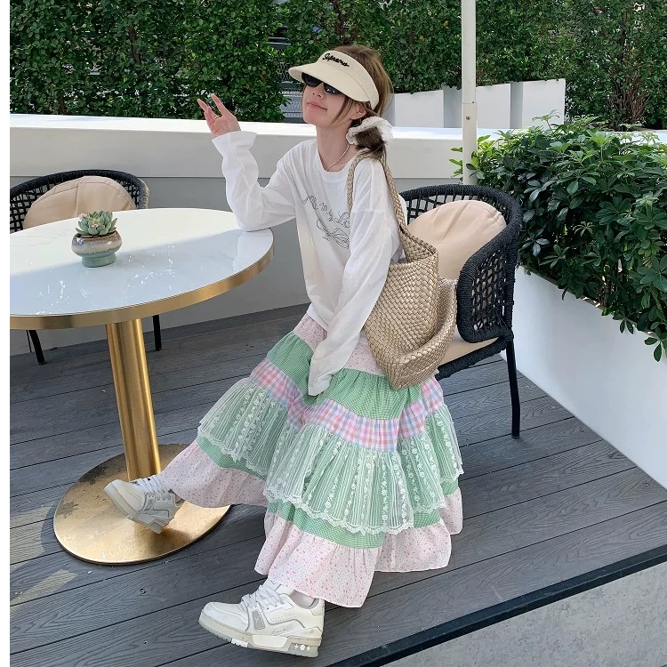 【小雨的店】直播链接500-599 春夏2025新款韩系纯欲甜美辣妹半身裙