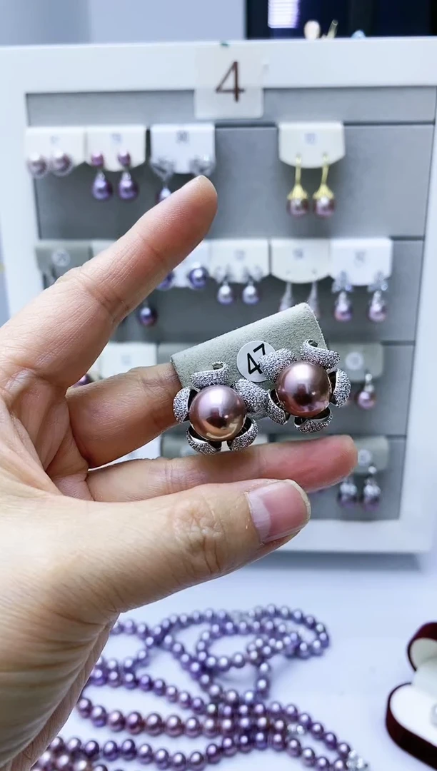 【闪购商品】淡水珍珠耳饰银S925镶嵌47