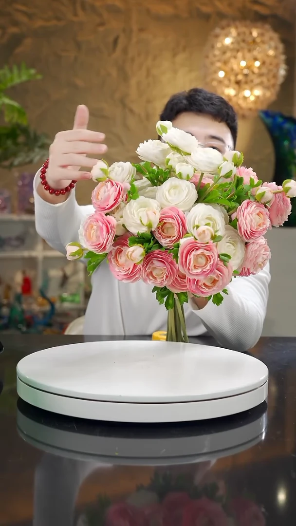 手工艺品琉璃洋牡丹仿真花16只（8粉8白）