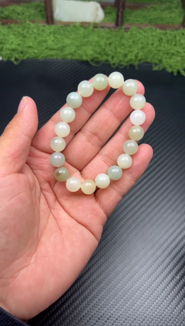 未镶嵌手串和田玉且末微色差近矿卡10