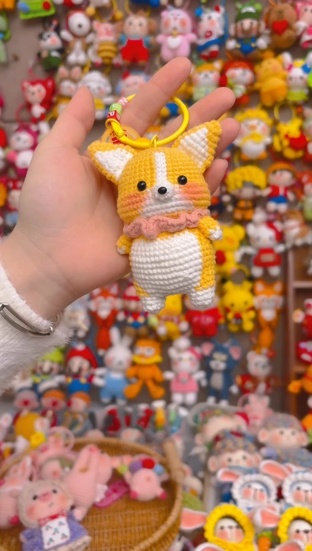 纯手工制作毛线钩织成品柯基