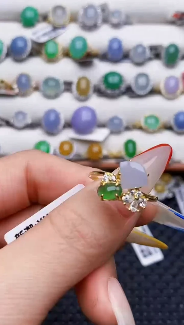 银S925镶嵌戒指翡翠2660