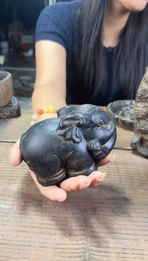 陶土【火山泥】小象摆件