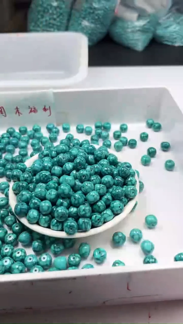 未镶嵌颈饰玛瑙/玉髓w2053高瓷乌兰花绿松老型10mm*3颗