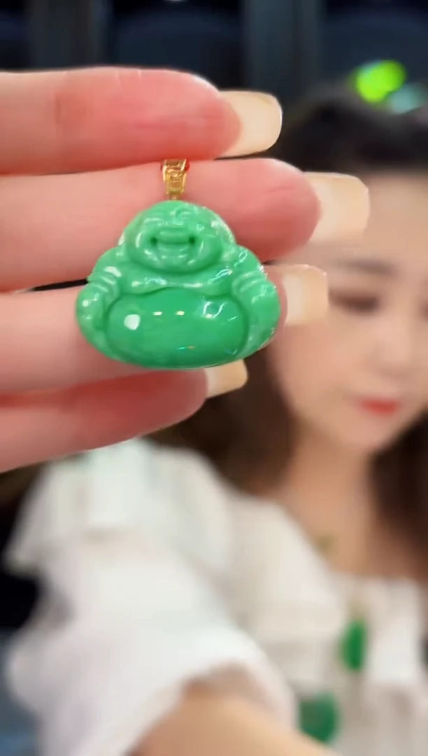 翡翠18K金镶嵌颈饰 缅料A货/支持复检/一件