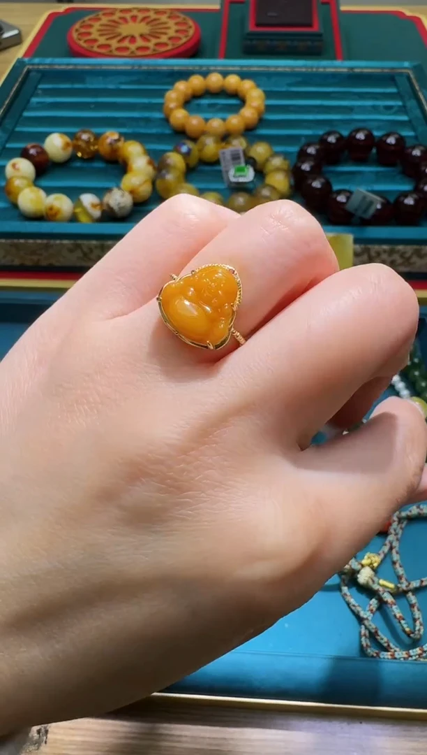 未镶嵌蜜蜡戒指多样性发一件 629