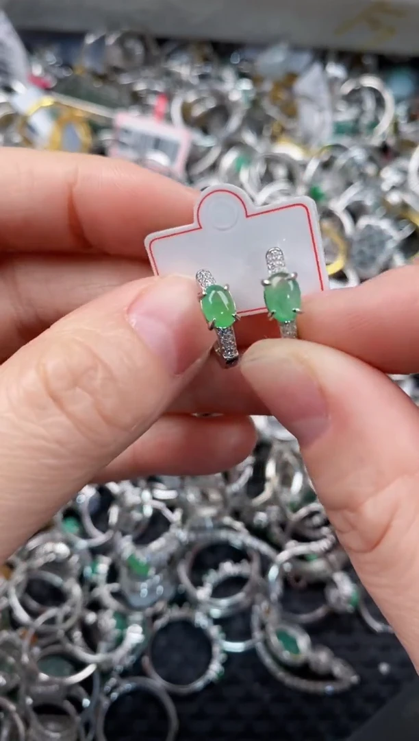 银S925镶嵌戒指翡翠333              101