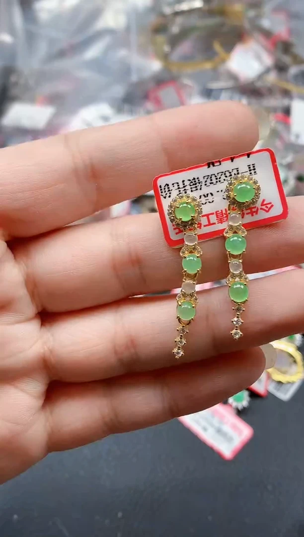 银S925镶嵌戒指翡翠天然A货缅甸翡翠