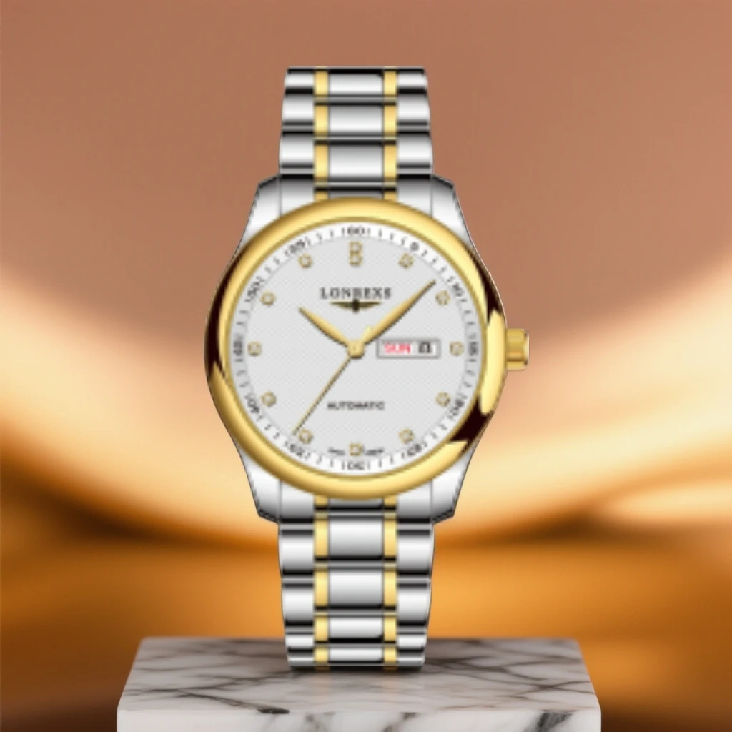 LONREXS/间金双日历/表径41mm男士经典全自动腕表