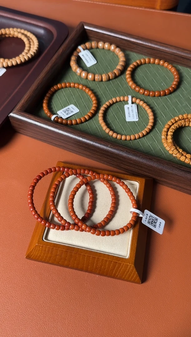 手串橄榄核5.5mm老挝核尖直切单圈