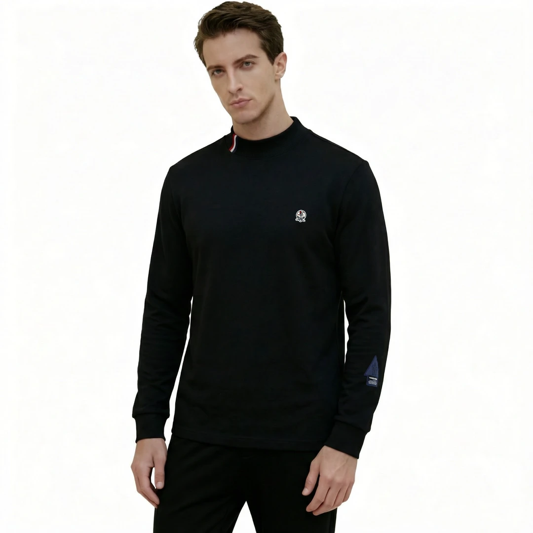 MOTOCAR 2025秋季新款男士高端时尚宽松长袖中领修身型长袖