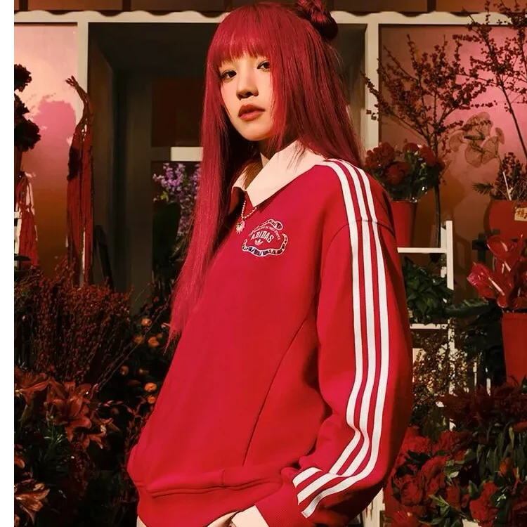 宋雨琦同款adidas三叶草CNY新年运动圆领套头卫衣JL8424/23欧若风