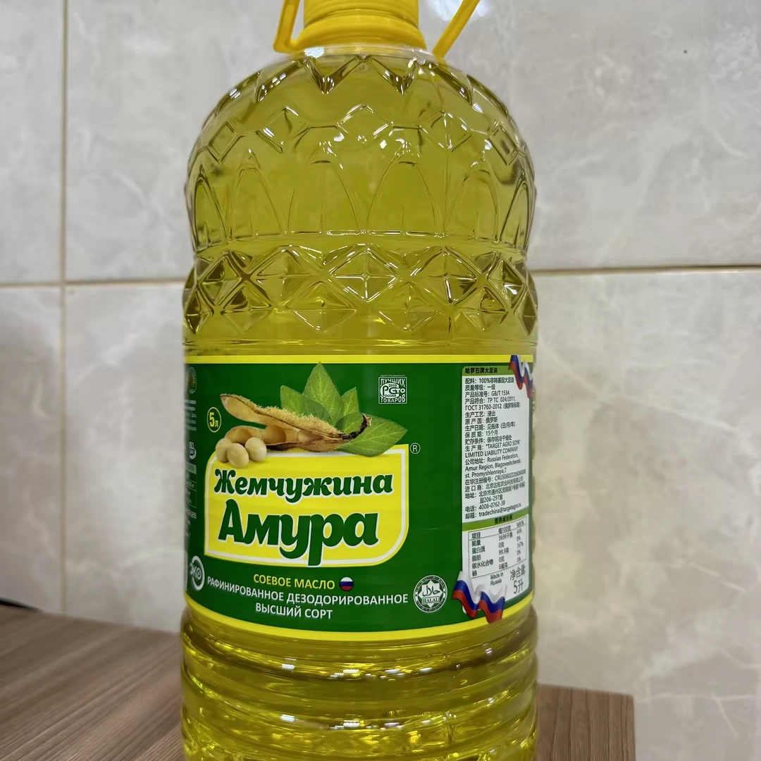 原装进口俄罗斯非转基因大豆油油炸炒菜家用烹饪5L桶装哈罗石牌