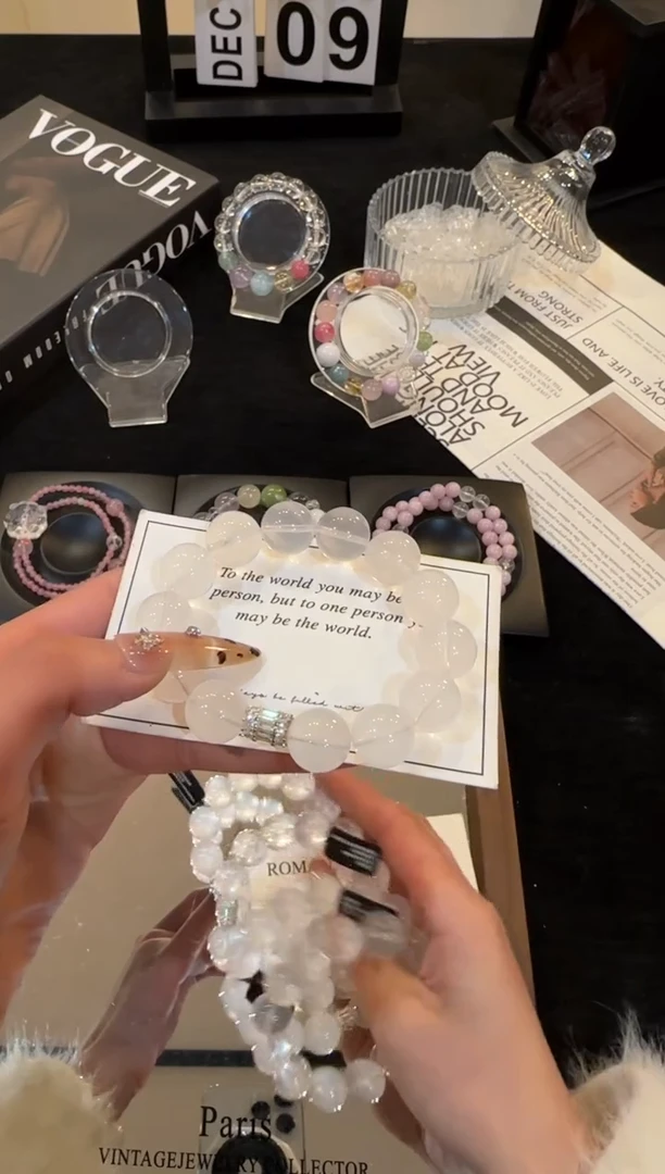 合金手链水晶奶白晶x3537