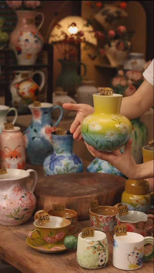 陶瓷景德镇设计师手作花器摆件侘寂风270