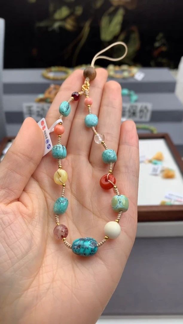 未镶嵌绿松石手机链茜.X208